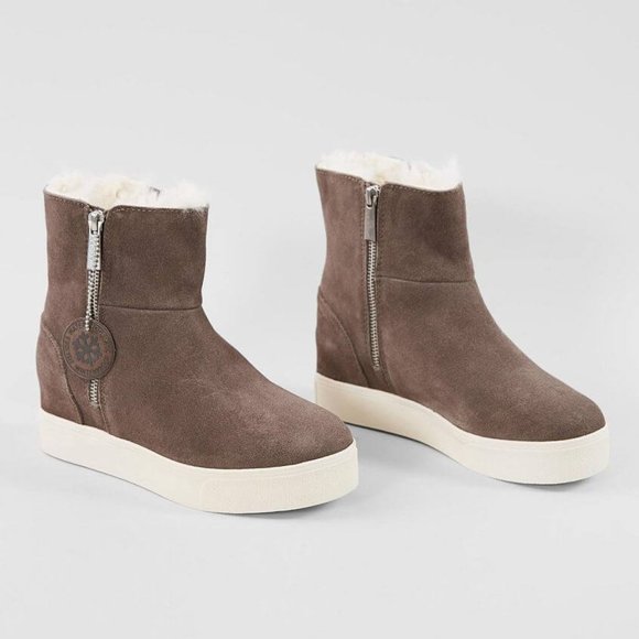 J/SLIDES Suede Wedge Booties - Picture 1 of 2